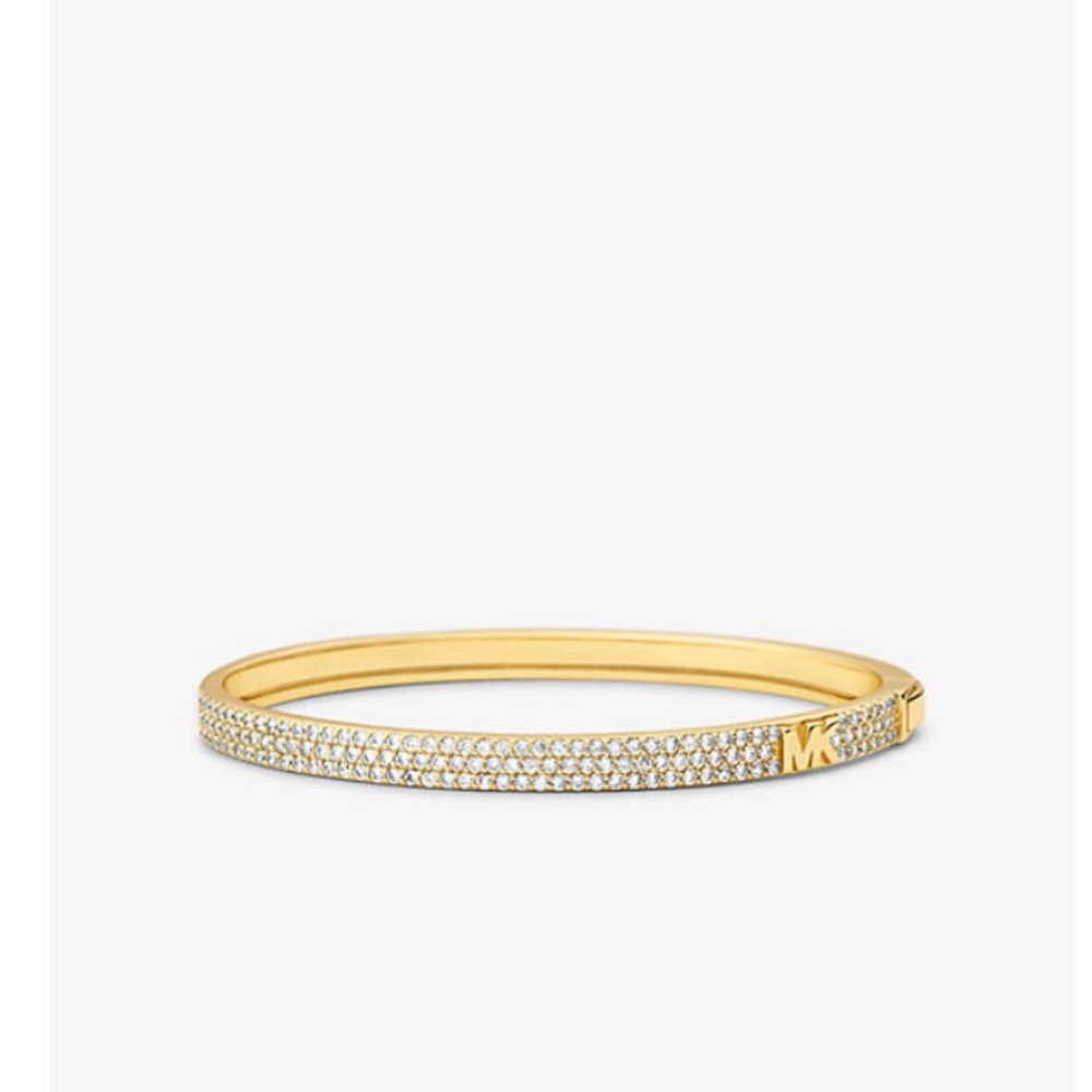 MICHAEL KORS
Precious Metal-Plated Sterling Silver Pavé Logo Bangle